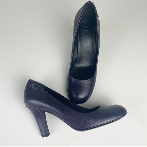 Gucci Classic Leather Round Toe Pumps Heels - Picture 8 of 14